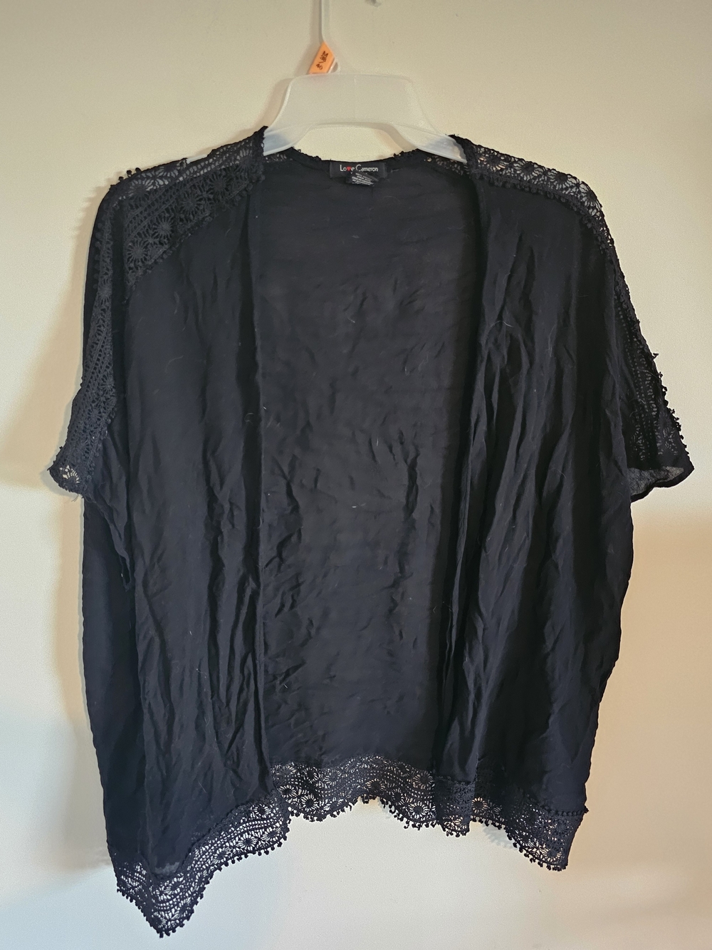 Love Cameron Oversized Crochet-Trim Kimono